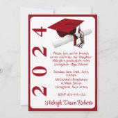 Pet & Diploma 5x7 Scarlet Rood Afstuderen Kaart (Voorkant)