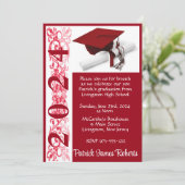 Pet & Diploma 5x7 Scarlet Rood Afstuderen Kaart (Staand voorkant)