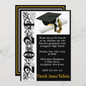 Pet & Diploma 5x7 Zwart & Goud Afstuderen Kaart (Voorkant / Achterkant)