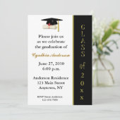 Pet Diploma Black Gold Afstuderen Uitnodiging (Staand voorkant)