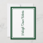 Pet & Diploma Groen & Wit Afstudeerfeest Kaart (Achterkant)