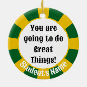 Pet Diploma Klasse van 2025 (Naam toevoegen) Afstu Keramisch Ornament (Achterkant)