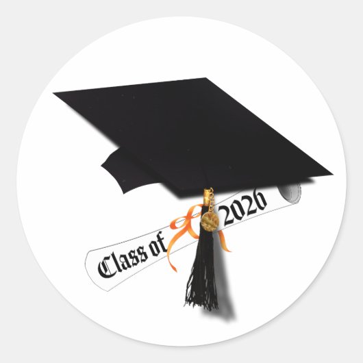 Pet Diploma Klasse van 2026 Afstuderen Ronde Sticker (Voorkant)