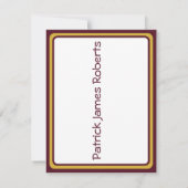 Pet & Diploma, Maroon & Metallic Goud Afstuderen Kaart (Achterkant)