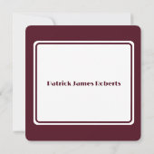 Pet & Diploma, Maroon & Wit Rond Afstuderen Kaart (Achterkant)