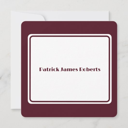 Pet & Diploma, Maroon & Wit Rond Afstuderen Kaart (Achterkant)