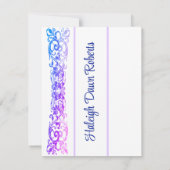 Pet & Diploma, Paarse & Blauwe Hue Afstuderen Kaart (Achterkant)