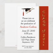 Pet Diploma Red Gold Afstuderen Uitnodiging (Voorkant / Achterkant)