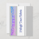 Pet & Diploma, Royal Blue & Paarse Hue Afstuderen Kaart (Achterkant)