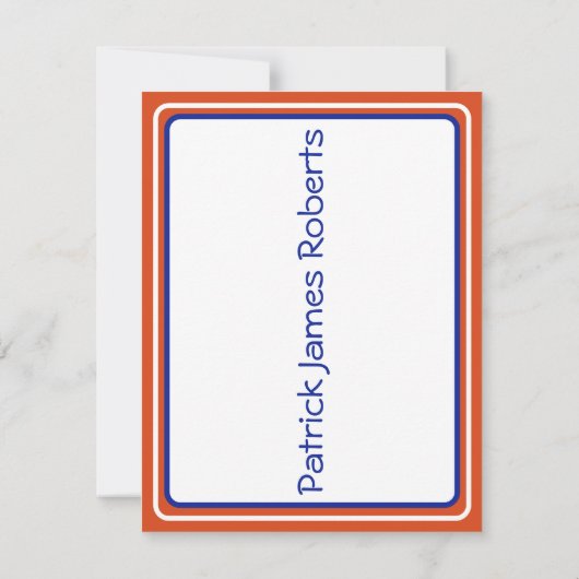 Pet & Diploma, Sinaasappel & Royal Blue Afstuderen Kaart (Achterkant)