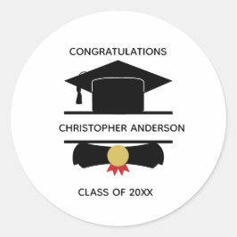 Pet diplomatie voor gepersonaliseerde academie ronde sticker