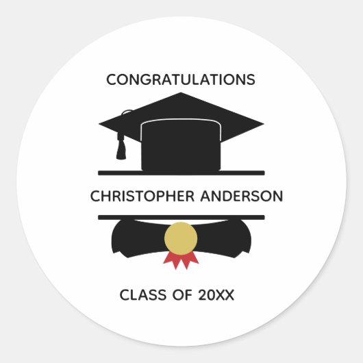 Pet diplomatie voor gepersonaliseerde academie ronde sticker (Voorkant)