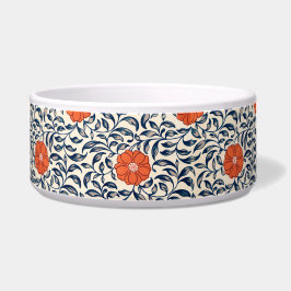 Pet Dish met rood en zwart  Floral Patroon Voerbakje