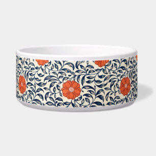 Pet Dish met rood en zwart  Floral Patroon Voerbakje