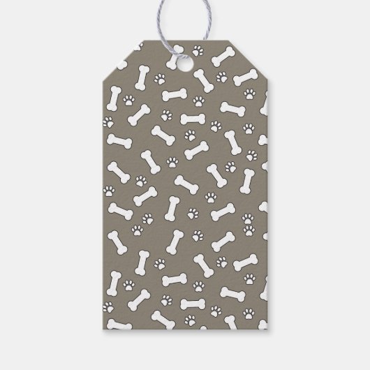 Pet Dog Birthday Cute Puppy Paw Print Patroon Cadeaulabel (Voorkant)