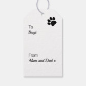Pet Dog Birthday Cute Puppy Paw Print Patroon Cadeaulabel (Achterkant)