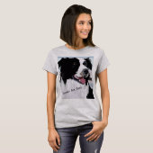 Pet Dog Border Collie Portrait T-shirt (Voorkant volledig)