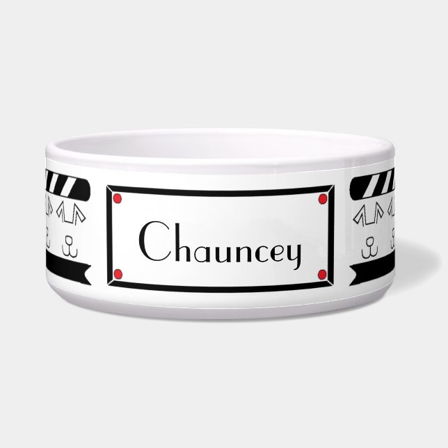 Pet DOG Bowl Large "FEED ME HANGRY" Voerbakje (Voorkant)