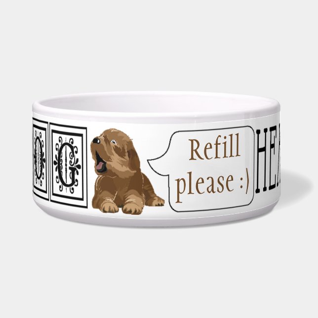 Pet DOG Bowl Large "I am dog Hear me Roar" Voerbakje (Voorkant)