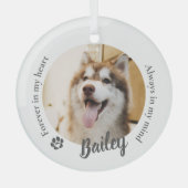 Pet Dog Cat Custom Photo Memorial Keepsake Glas Ornament (Voorkant)