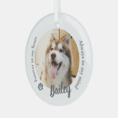 Pet Dog Cat Custom Photo Memorial Keepsake Glas Ornament (Voorkant links)