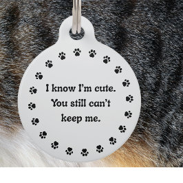Pet Dog Cat Funny Humor Customize ID Lost Huisdierpenning