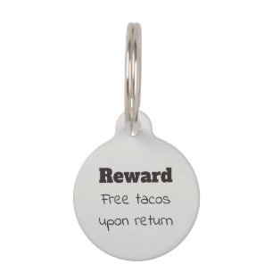 Pet Dog Cat Funny Taco Aanpassen ID Verloren Huisdierpenning