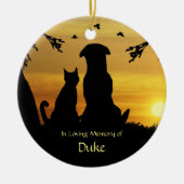 Pet Dog Cat Memorial Custom Name Spiritueel Poem Keramisch Ornament (Voorkant)