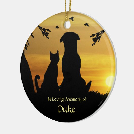 Pet Dog Cat Memorial Custom Name Spiritueel Poem Keramisch Ornament (Links)