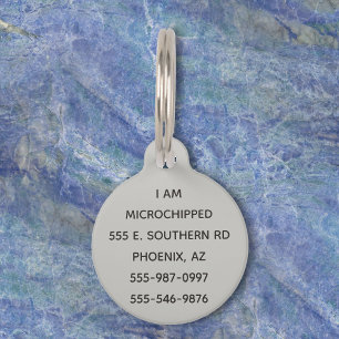 Pet Dog Cat Monogram Label Microchipped aanpassen Huisdierpenning