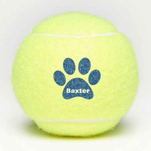 Pet Dog Cat Paw-afdruknaam op maat Tennisballen (Voorkant)