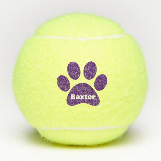 Pet Dog Cat Paw-afdruknaam op maat Tennisballen (Voorkant)