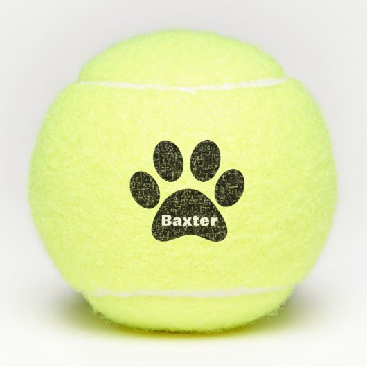 Pet Dog Cat Paw-afdruknaam op maat Tennisballen (Voorkant)