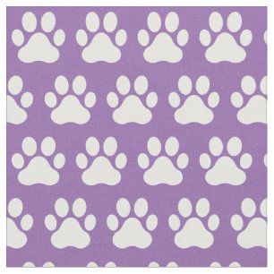 Pet Dog Cat Paw Drukt Paars wit Stof