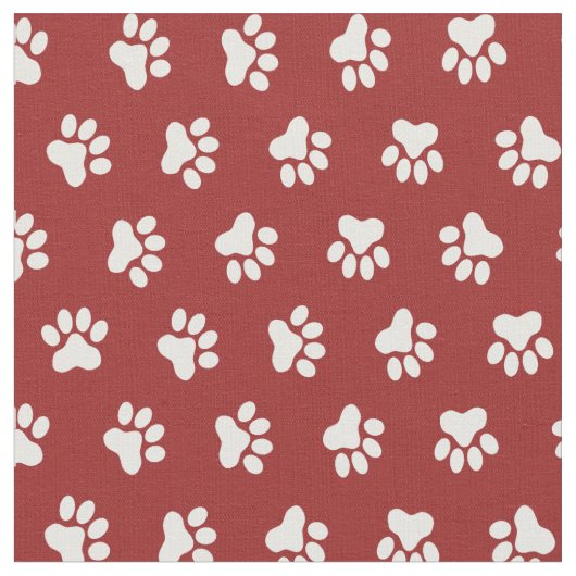 Pet Dog Cat Pawprint met aangepaste achtergrondkle Stof (Close Up)