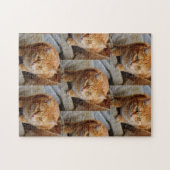 Pet Dog Cat Photo Fun Personaliseer Aangepast Legpuzzel (Horizontaal)