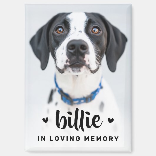 Pet dog cat photo name in loving memory memorial magneet (Voorkant)
