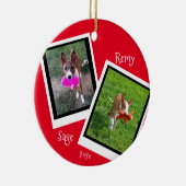 Pet Dog cat Photo Template aanpassen Keramisch Ornament (Rechts)