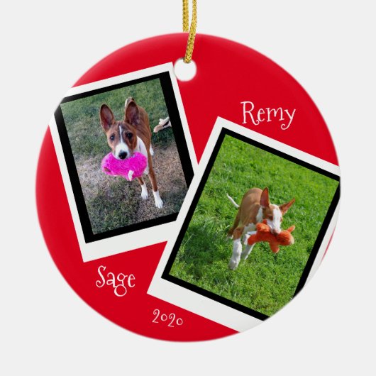 Pet Dog cat Photo Template aanpassen Keramisch Ornament (Voorkant)