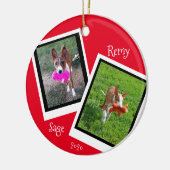 Pet Dog cat Photo Template aanpassen Keramisch Ornament (Links)