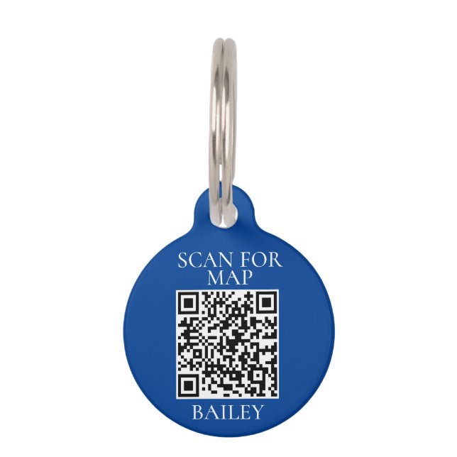 Pet Dog Cat QR Code Scannen naar kaartadres Huisdierpenning (Voorkant)