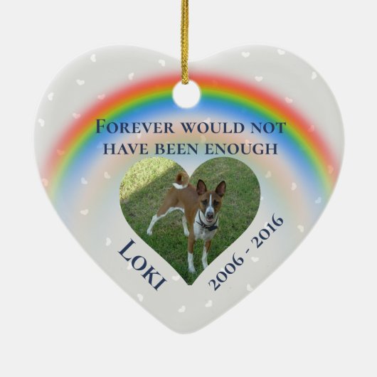 Pet Dog Cat Rainbow Bridge Aangepast Keramisch Ornament (Achterkant)