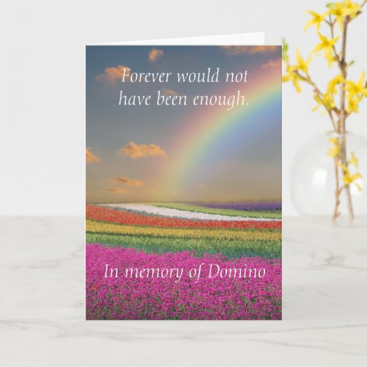 Pet Dog Cat Rainbow Bridge Sympathie Kaart (Gele Bloem)