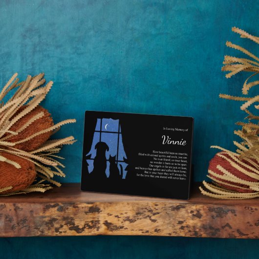Pet Dog Cat Spiritueel Memorial Fotoplaat (Zijkant)
