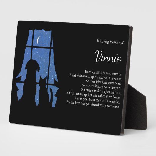 Pet Dog Cat Spiritueel Memorial Fotoplaat (Zijkant)