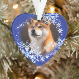 Pet Dog Christmas Blue Ornament