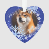 Pet Dog Christmas Blue Ornament (voorkant)