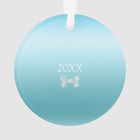 Pet Dog Christmas Blue Ornament (achterkant)
