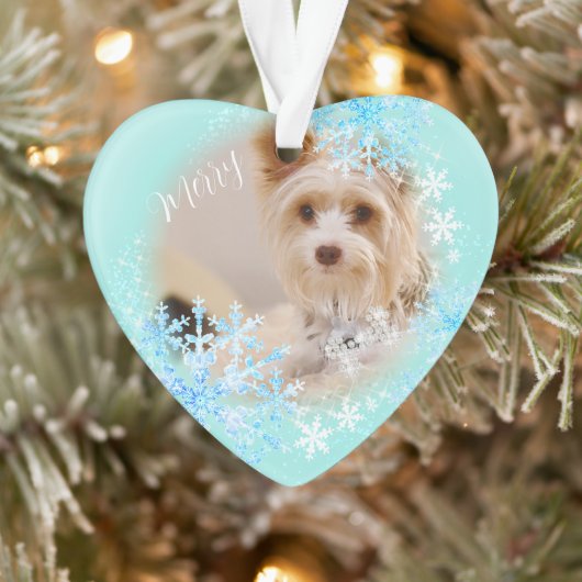 Pet Dog Christmas Blue Ornament (Boom)