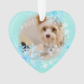 Pet Dog Christmas Blue Ornament (voorkant)